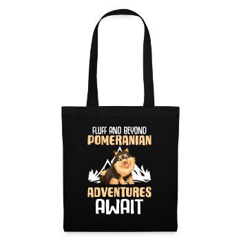 Fluff and Beyond Pomeranian Adventures Await - Stoffbeutel - Schwarz - Vorne