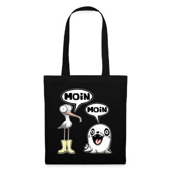 moin moin - Stoffbeutel - Schwarz - Vorne