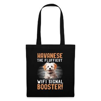 Le bichon havanais est l’amplificateur de signal wifi le plus moelleux - Sac en tissu - noir - Devant