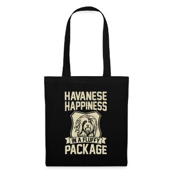 Havanese Happiness in a fluffy Package - Stoffbeutel - Schwarz - Vorne