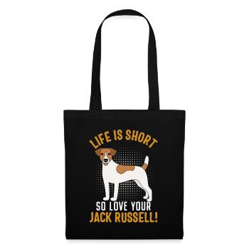 La vie est courte, alors aimez votre Jack Russell - Sac en tissu - noir - Devant