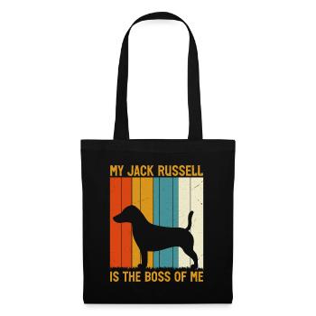My Jack Russell is hte chief of me - Stoffbeutel - Schwarz - Vorne