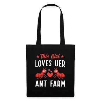 Cette fille adore sa ferme de fourmis - Sac en tissu - noir - Devant