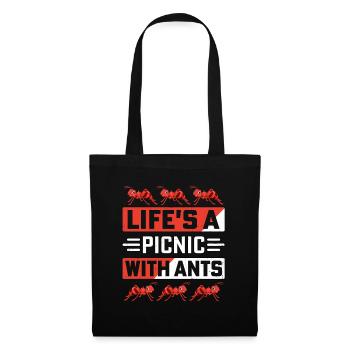 Life's a picnic with ants - Tote Bag - black - Front