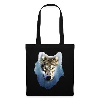 Loup - Sac en tissu - noir - Devant