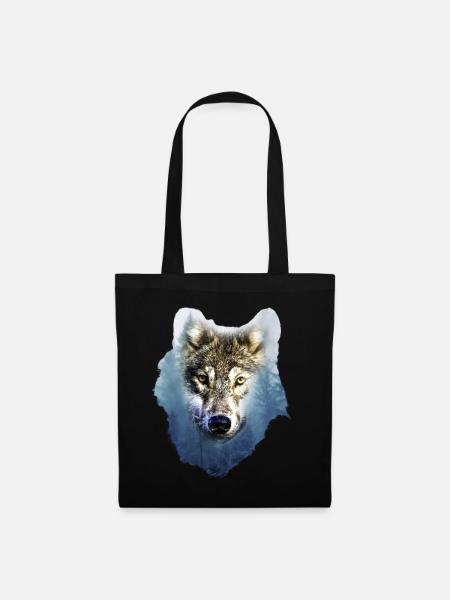 Wolf - Stoffbeutel - Schwarz