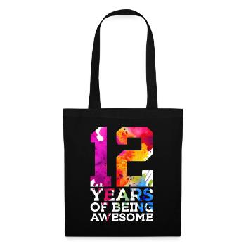 12 ANS D’ÊTRE GÉNIAL 12E ANNIVERSAIRE - Sac en tissu - noir - Devant
