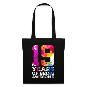19 ANS D’ÊTRE GÉNIAL 19E ANNIVERSAIRE - Sac en tissu - noir - Devant