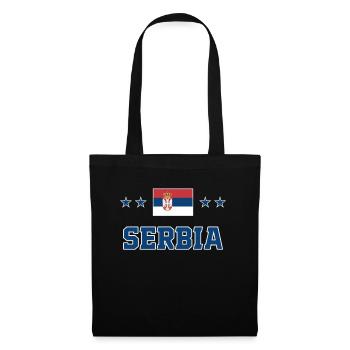 Serbien - Stoffbeutel - Schwarz - Vorne