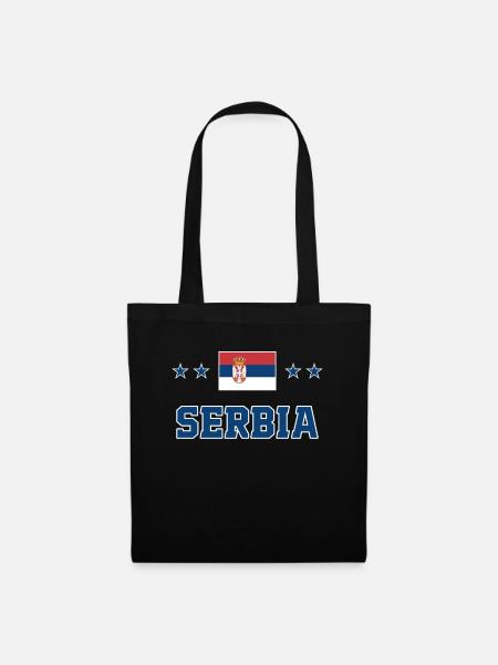 Serbien - Stoffbeutel - Schwarz