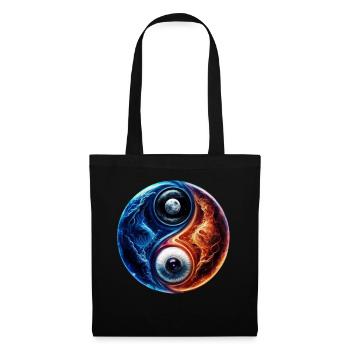Yin Yang Wasserfeuer - Stoffbeutel - Schwarz - Vorne