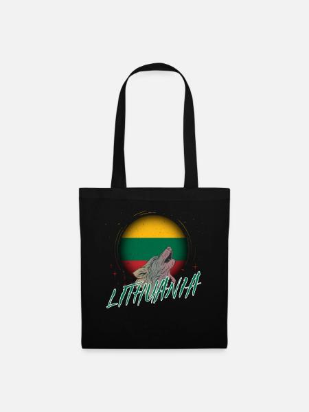 Litauen - Stoffbeutel - Schwarz