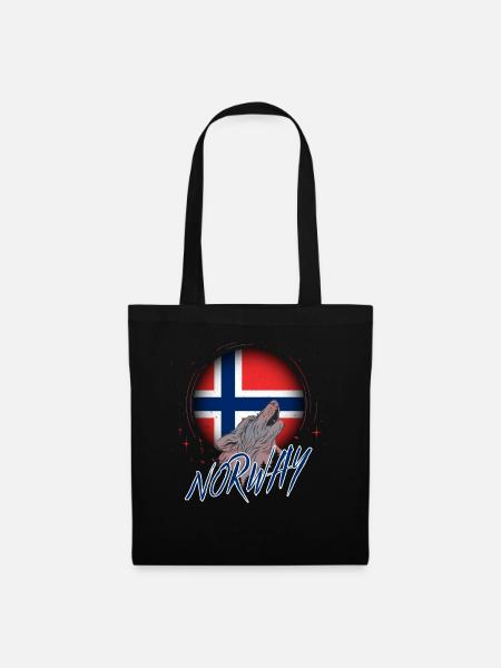 Norwegen - Stoffbeutel - Schwarz