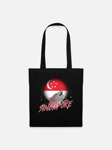 Singapur - Stoffbeutel - Schwarz