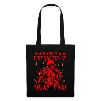 Facilement distrait par le Muay Thai - Sac en tissu - noir - Devant