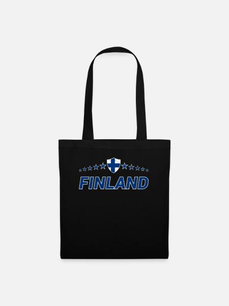 Finnland - Stoffbeutel - Schwarz