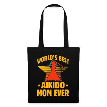 Die weltbeste Aikido-Mama aller Zeiten - Stoffbeutel - Schwarz - Vorne