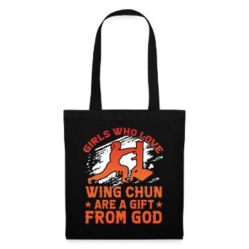 Les filles qui aiment le Wing Chun sont un cadeau de Dieu - Sac en tissu - noir - Devant