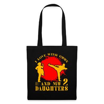 J’adore le Wing chun et mes 2 filles - Sac en tissu - noir - Devant