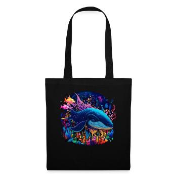 Blue Whale - Stoffbeutel - Schwarz - Vorne