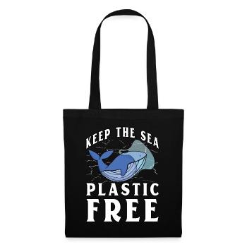 Halten Sie das Meer plastikfrei - Stoffbeutel - Schwarz - Vorne