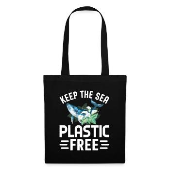 Halten Sie das Meer plastikfrei - Stoffbeutel - Schwarz - Vorne