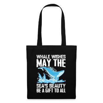 Whale wishes may the sea's beauty be a gift to all - Tote Bag - black - Front