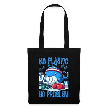 Kein Plastik, kein Problem - Stoffbeutel - Schwarz - Vorne
