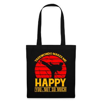 Le taekwondo me rend heureux toi, pas tellement - Sac en tissu - noir - Devant
