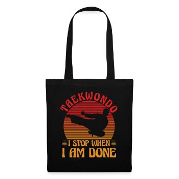 Taekwondo j’arrête quand j’ai fini - Sac en tissu - noir - Devant