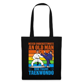 Never underestimate an old man who trains - Tote Bag - black - Front