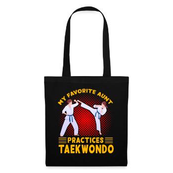Meine Lieblingstante trainiert Taekwondo - Stoffbeutel - Schwarz - Vorne