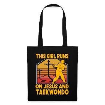 Cette fille court sur Jésus et le taekwondo - Sac en tissu - noir - Devant
