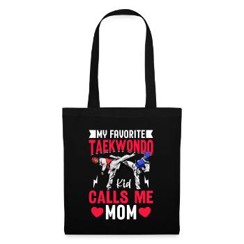 Mein Lieblings-Taekwondo-Kind nennt mich Mama - Stoffbeutel - Schwarz - Vorne