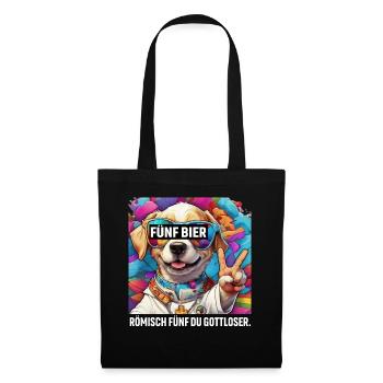 Five Beers Roman Five You Godless Merry Dog - Tote Bag - black - Front