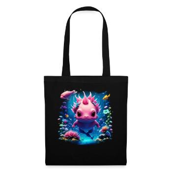 axolotl - Sac en tissu - noir - Devant