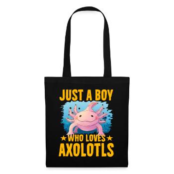 Nur ein Junge, der Axolotl liebt - Stoffbeutel - Schwarz - Vorne