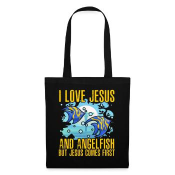I love Jesus and Angelfish but Jesus comes first - Tote Bag - black - Front