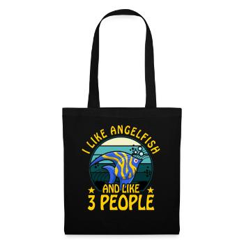J’aime le poisson-ange et j’aime 3 personnes - Sac en tissu - noir - Devant