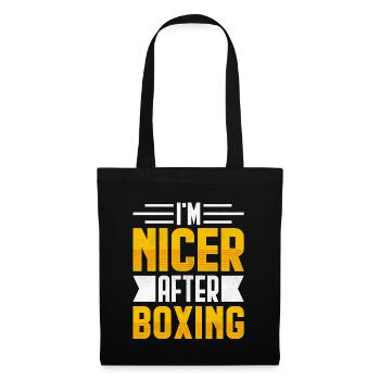 Ich bin netter nach dem Boxen - Stoffbeutel - Schwarz - Vorne