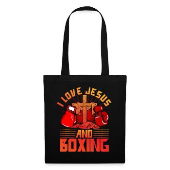 Ich liebe Jesus und Boxen - Stoffbeutel - Schwarz - Vorne