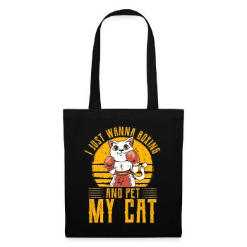 Je veux juste boxer et caresser mon chat - Sac en tissu - noir - Devant