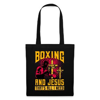Boxen und Jesus, das ist alles, was ich brauche - Stoffbeutel - Schwarz - Vorne