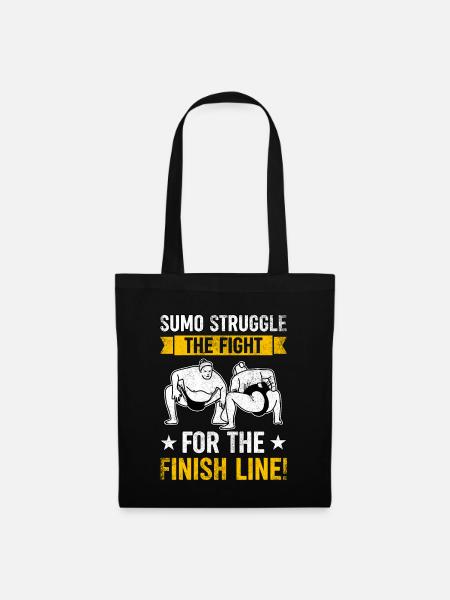 Sumo struggle the fight for the finish line - Tote Bag - black