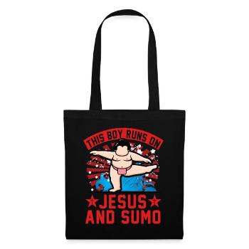 Ce garçon court sur Jésus et le sumo - Sac en tissu - noir - Devant