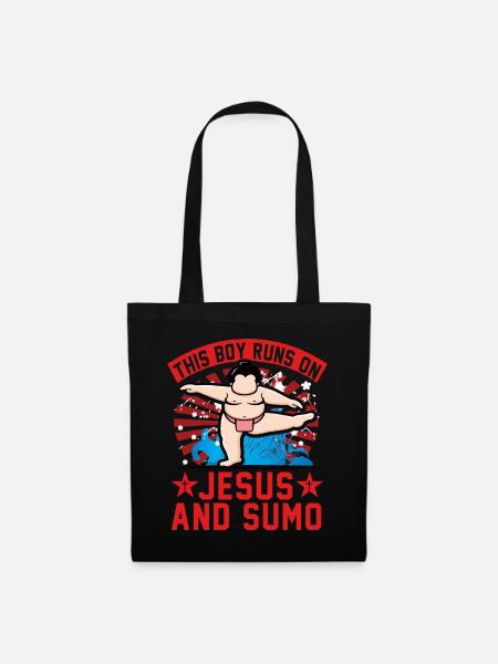 This Boy runs on Jesus and Sumo - Tote Bag - black