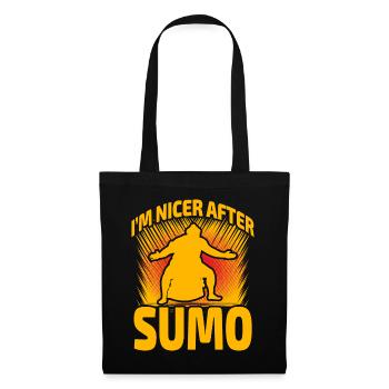 Ich bin netter nach Sumo - Stoffbeutel - Schwarz - Vorne