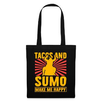 Tacos and Sumo make me happy - Tote Bag - black - Front