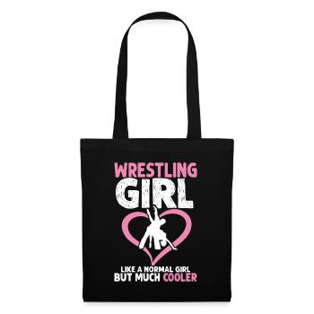 Wrestling Girl wie ein normales Girl, aber viel cooler - Stoffbeutel - Schwarz - Vorne