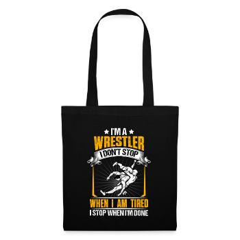 Wrestling Lustiges Zitat - Stoffbeutel - Schwarz - Vorne